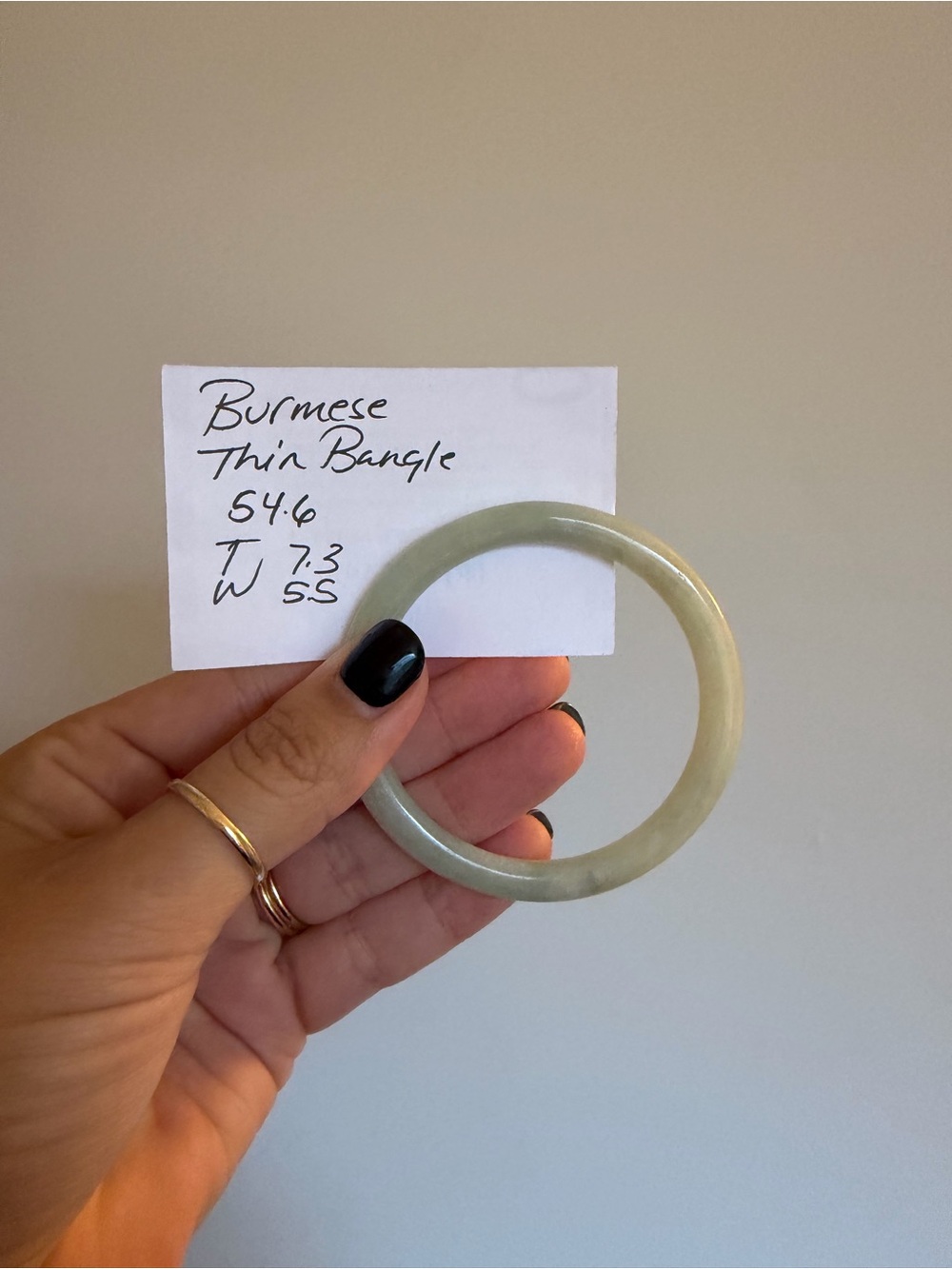 Burmese Jade Thin Bangle Bracelet - 54.6mm